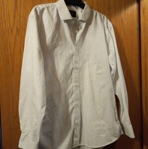 😊Nordstrom Mens Shop Long Sleeve Super Psle Blue Non Iron Cotton Shirt 17 1/2